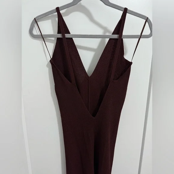 Zara Knit Deep V-Neck Maxi Dress Size S - Picture 3 of 5